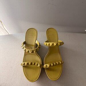 Carmen Sol green Wedge Sandals Sz US 7 Italy 37